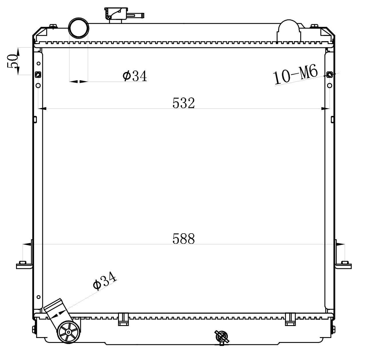 Toyota Dyna 150 2.8D MT Radiator
