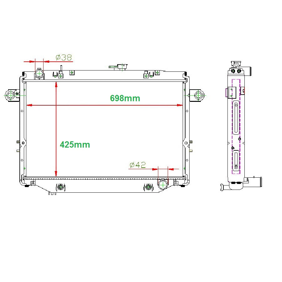 Toyota Landcruiser 100 4.2TD AT Radiator