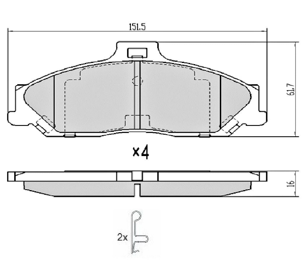 Mazda BT50 Ford Ranger Series Front Brake Pads (1573)