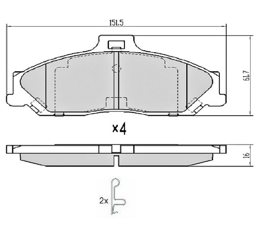 Mazda BT50 Ford Ranger Series Front Brake Pads (1573)