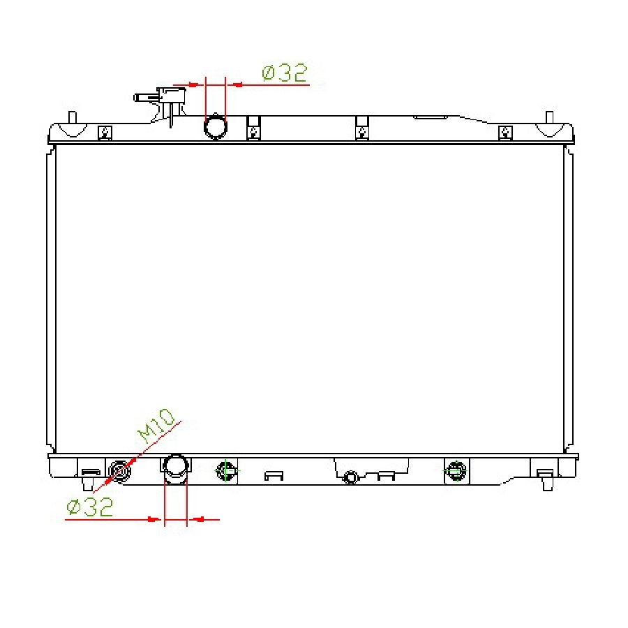 Honda CR-V 2.0 2.4 Litre Petrol AT Radiator with clamp on bottom hose